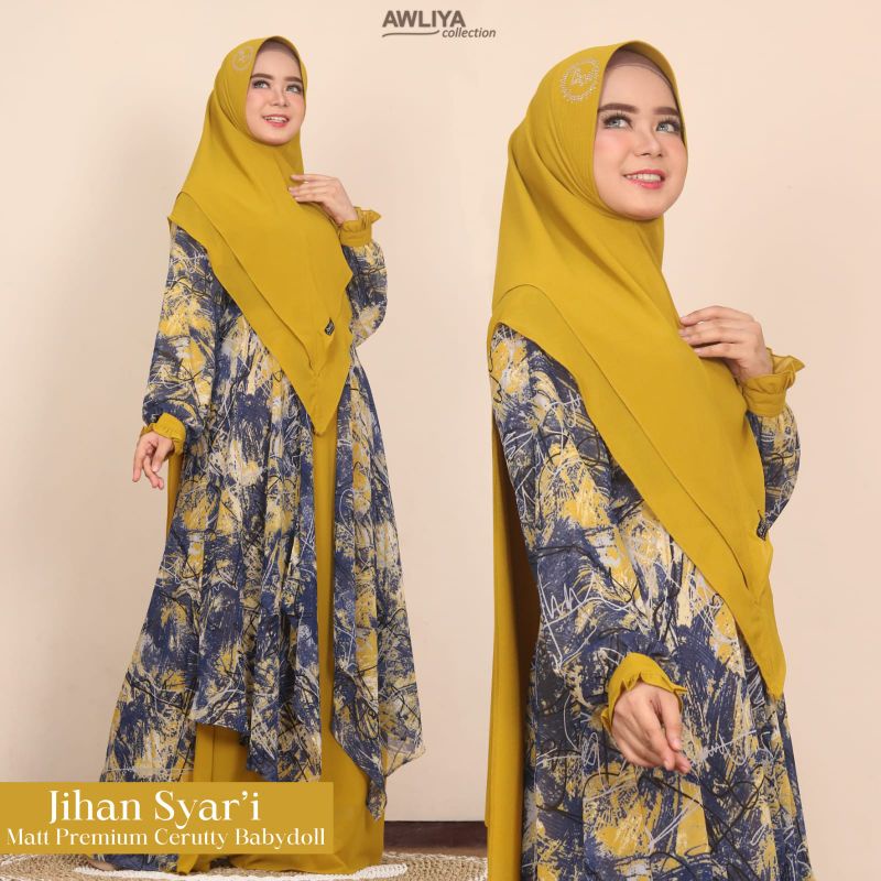 GAMIS SYAR'I JIHAN SET CERUTY BABYDOLL PREMIUM ORI AWLIYA