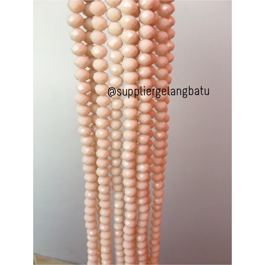 Crystal Ceko Doff 8mm CREAM KREM Aksesori Beads Manik Donat Rondelle Top Aksesoris supplier grosir