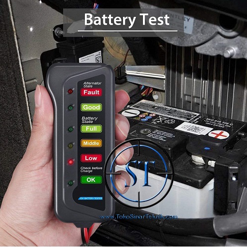 Digital Battery Tester Dc 12v Car Display 6 LED Dinamo Aki Motor Mobil Digital Test Baterai Dinamo Batre Cek Charging Level