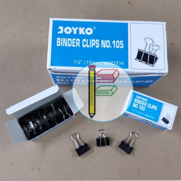 Binder Clips / Klip Penjepit Joyko  No. 105 uk. 15mm per Lusin