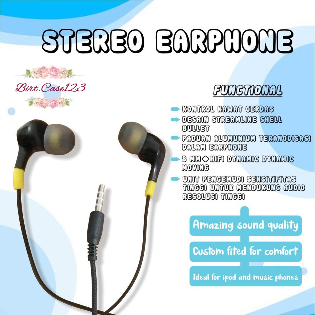 BM032 Headset EARPHONE DIINAMI R35 stereo Earphone Bass Android iPhone Original - Garansi 1 Tahun BC5716