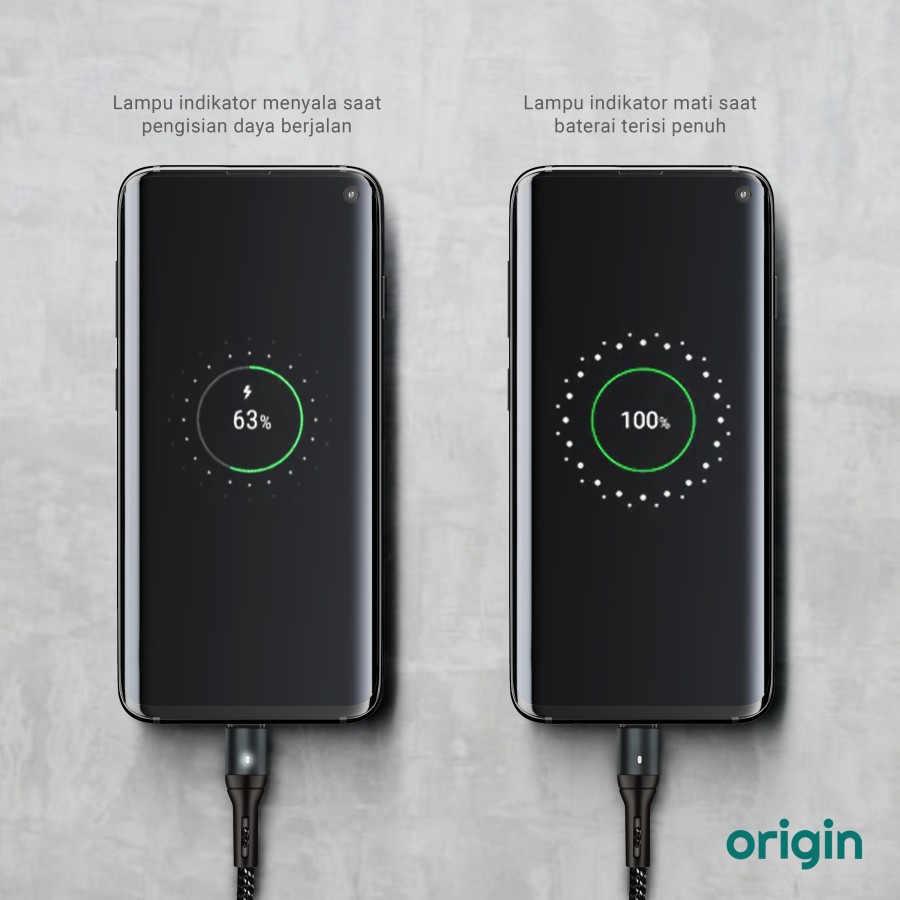 (BUNDLING) Origin Adaptor Charger 18w QC3.0 + Kabel Data Fast Charging