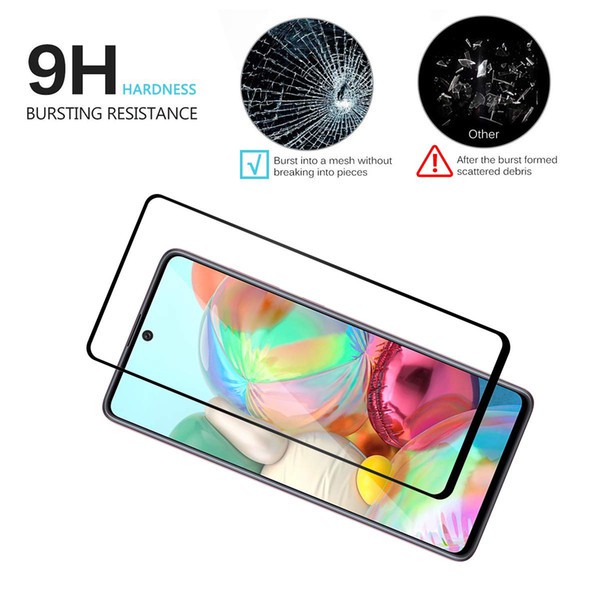 Tempered Glass Samsung Galaxy A51 A71 Full Cover Glue HD 9H Kaca