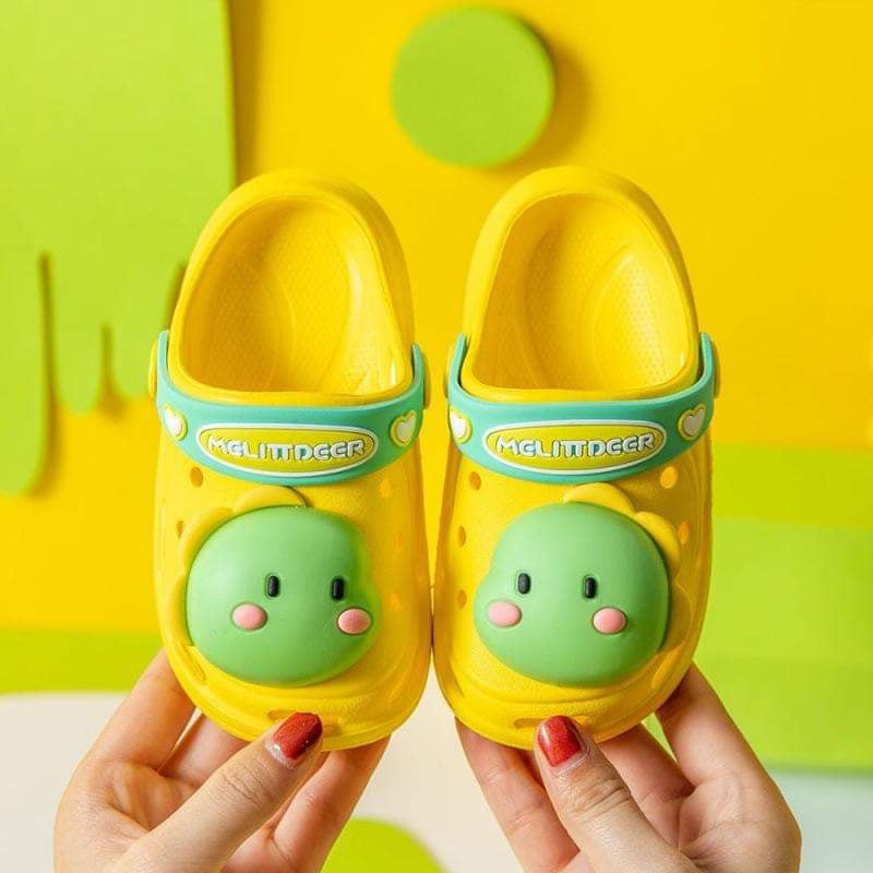 Sandal anak laki laki bahan eva motif Dino yellow/ sandal bakpao