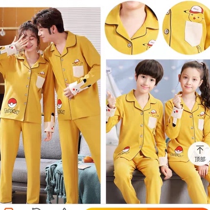 Piyama set couple family baju tidur import lengan panjang