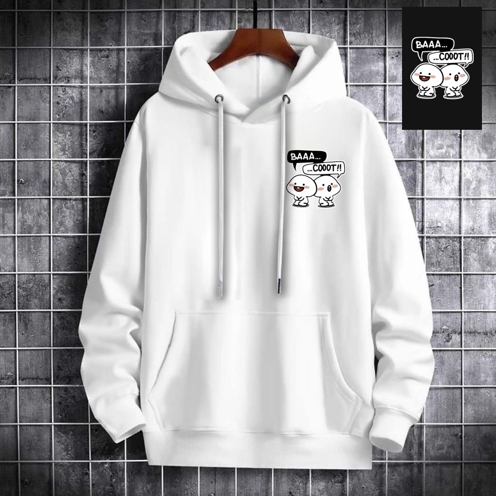 INDOSAN-SWEATER HOODIE BAA COT-HOODIE DISTRO BAHAN FLEECE MOTIF GAMBAR DTF PRINTING-REAL PICT-BISA COD