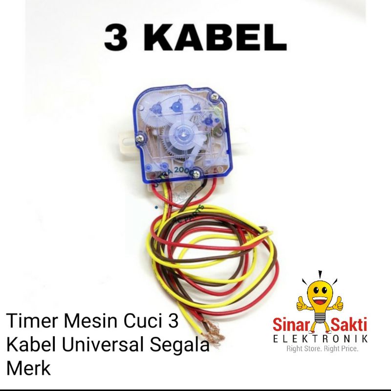 Timer Wash mesin cuci 3 kabel untuk 2 tabung manual segala merk