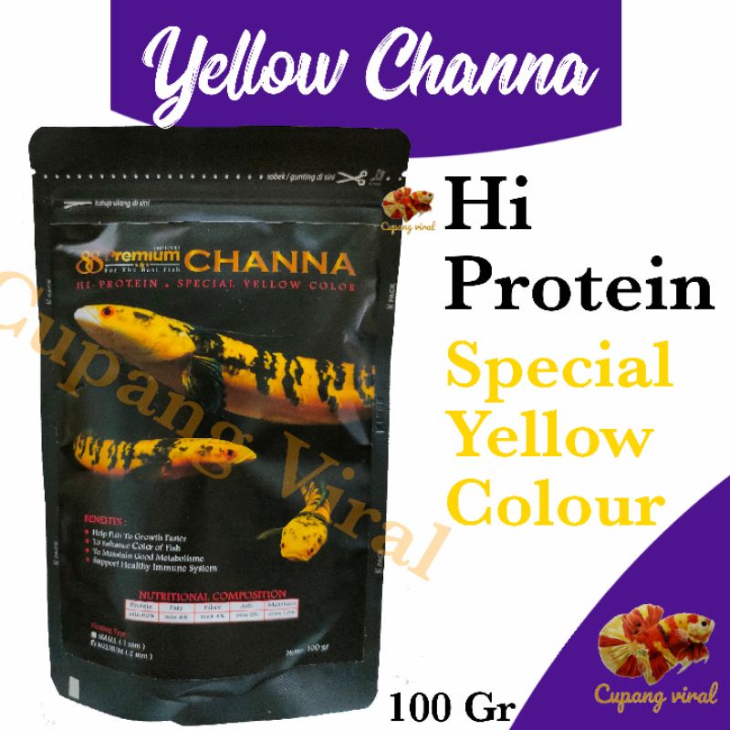 PREMIUM 88 - Pelet Ikan Channa Premium Yellow Booster 100 Gram