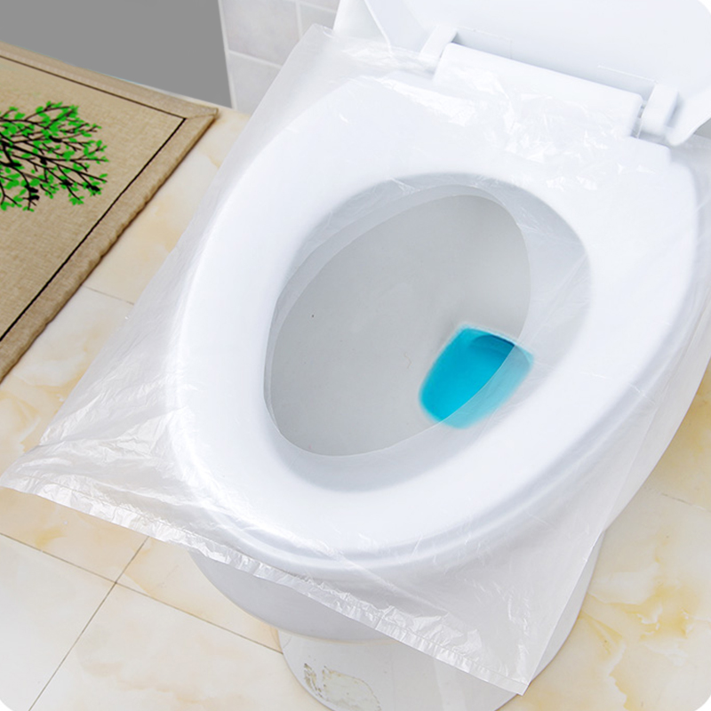 10pcs/set Plastik Sekali Pakai Toilet Mat Cushion Travel Portable Antibakteri Toilet Seat Cover Aksesoris Kamar Mandi Paket Mandiri