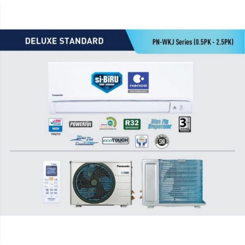 AC PANASONIC DELUXE STANDAR 1PK PN9WKJ + PEMASANGAN & AKSESORIS
