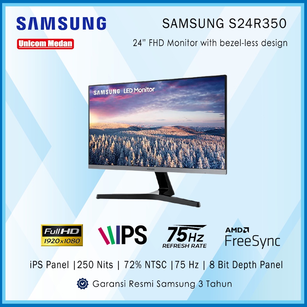 Samsung S24R350 24 inch monitor FHD bezel-less design