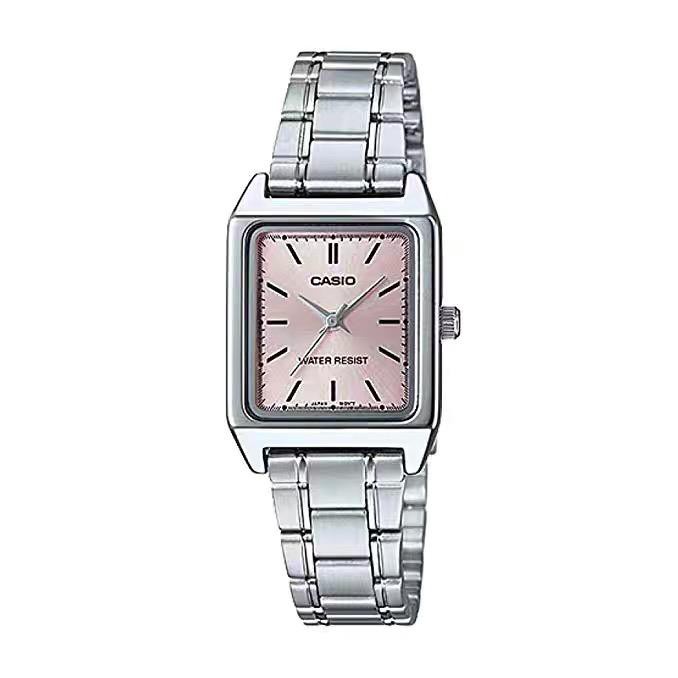 Jam Tangan Wanita terbaru Stainless Steel Strap CASI0 Silver V007,  FREE BOX DAN BATRAI, COD