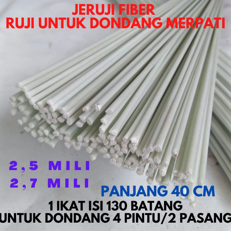 Jeruji fiber 2,5mm 2,7 mm Ruji untuk Dongdang merpati / sangkar burung dara 4 pintu