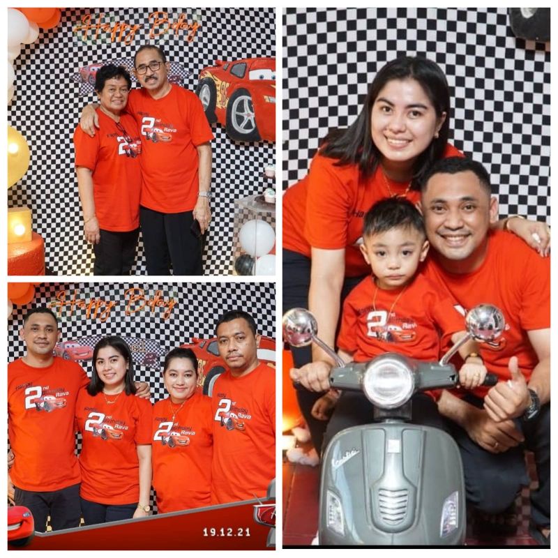 GRATIS CUSTOM NAMA/FOTO Kaos/Baju/T-Shirt Ultah / Ulang Tahun MC.QUEEN Couple Keluarga Ayah,Ibu,Anak