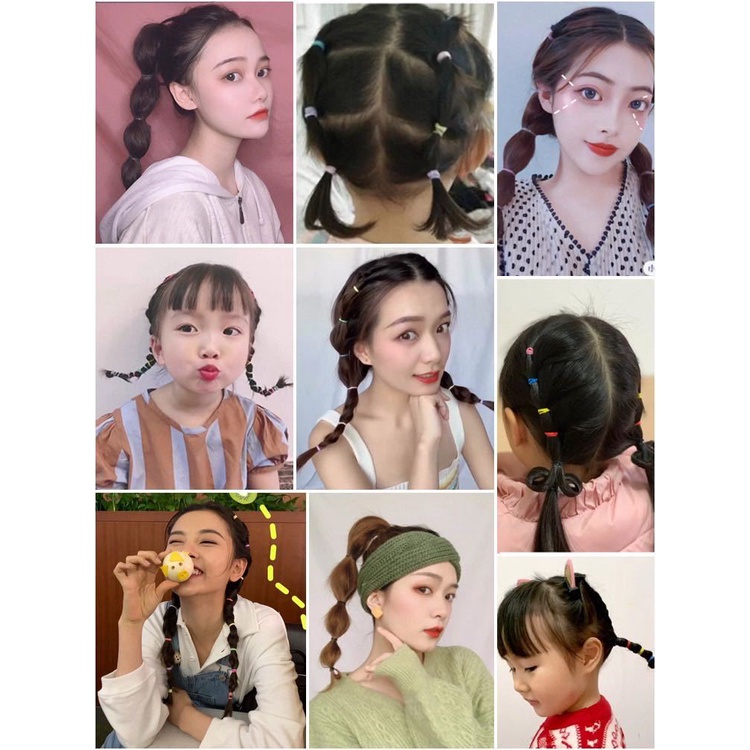 1000Pcs Korean Hot Sale Hair Rope Hair Accessories Disposable Rubber Band High Elasticity Does Not Hurt Hair Girls Baby Hair Ring