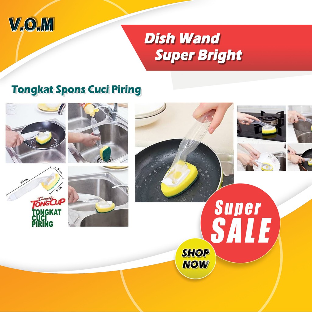 VOM-Dish Wand Super Bright and Clean Tongkat Spons Cuci Piring 0577