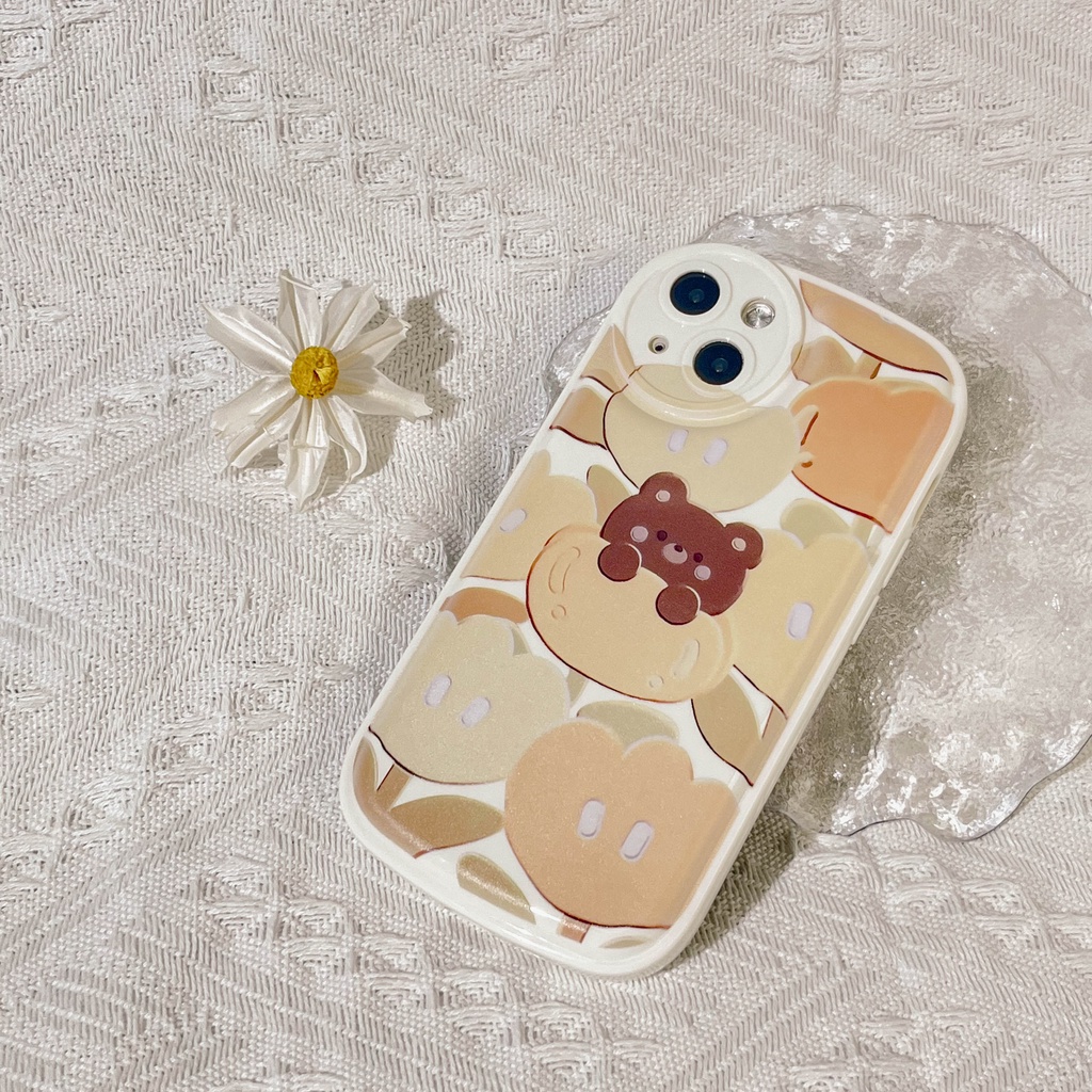 Soft Case TPU Motif Beruang Untuk iPhone 11 13pro 13prm 12 7Plus xs 8Plus XR 7 8 XR 11pro xs Max 12Pro Max