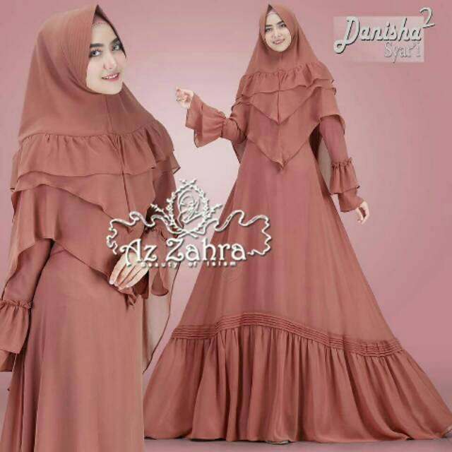 Gamis Syar I Bahan Diamon Warna Merah Bata Motif Polos Shopee Indonesia