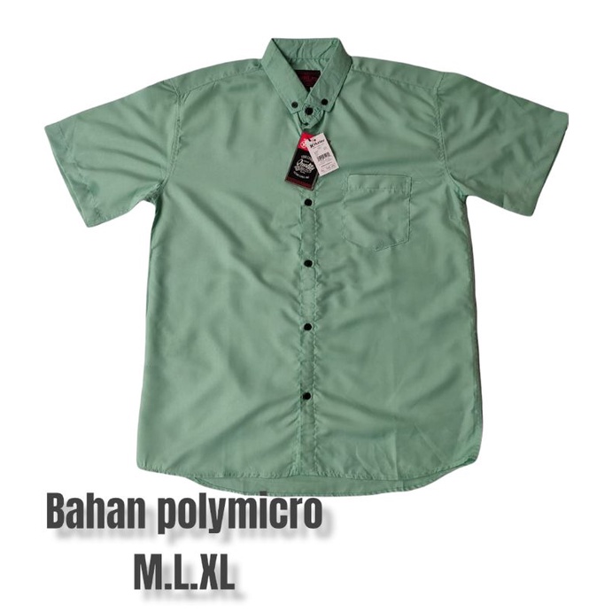 KEMEJA KANTOR SOFT GREN LENGAN PANJANG DAN PENDEK.BAHAN POLYMICRO