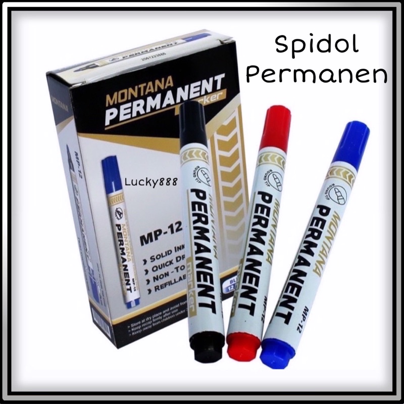 

SPIDOL 1pcs Montana V-TRO MP12 Permanent Hitam Bisa Diisi Ulang MP-12