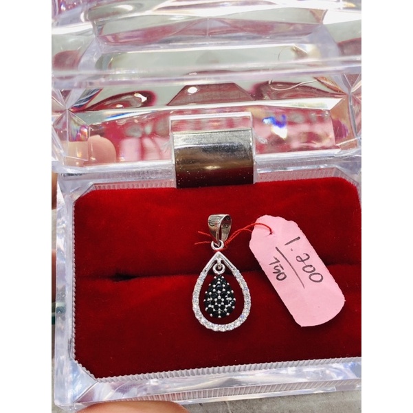 Liontin oval permata emas asli 750/17k