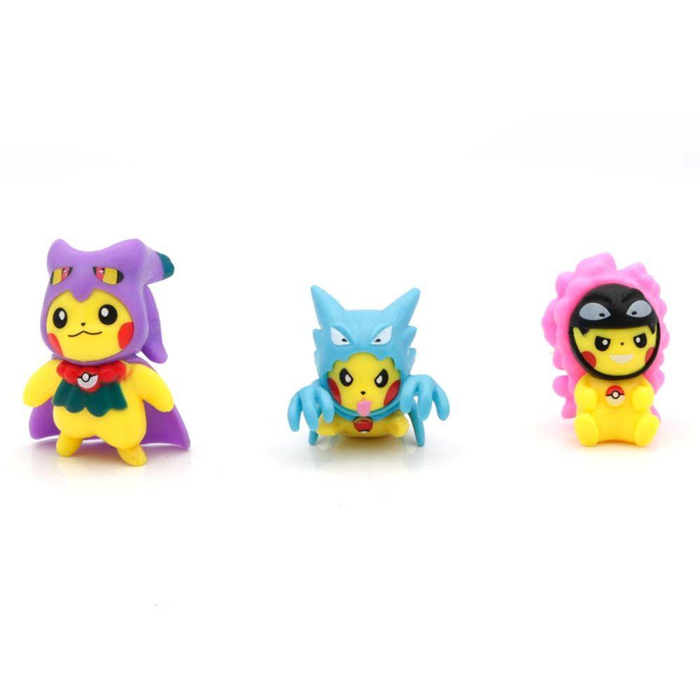 【 ELEGANT 】 Pokemon Anime Figure Kartun Mainan Hadiah Pikachu Koleksi Mainan Cross Dressing Model Toys Collection Model