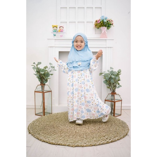Midi Dress/Tunik Tsurayaa Bahan Rayon Viscose Premium/Tunik Anak/Tunik Putih