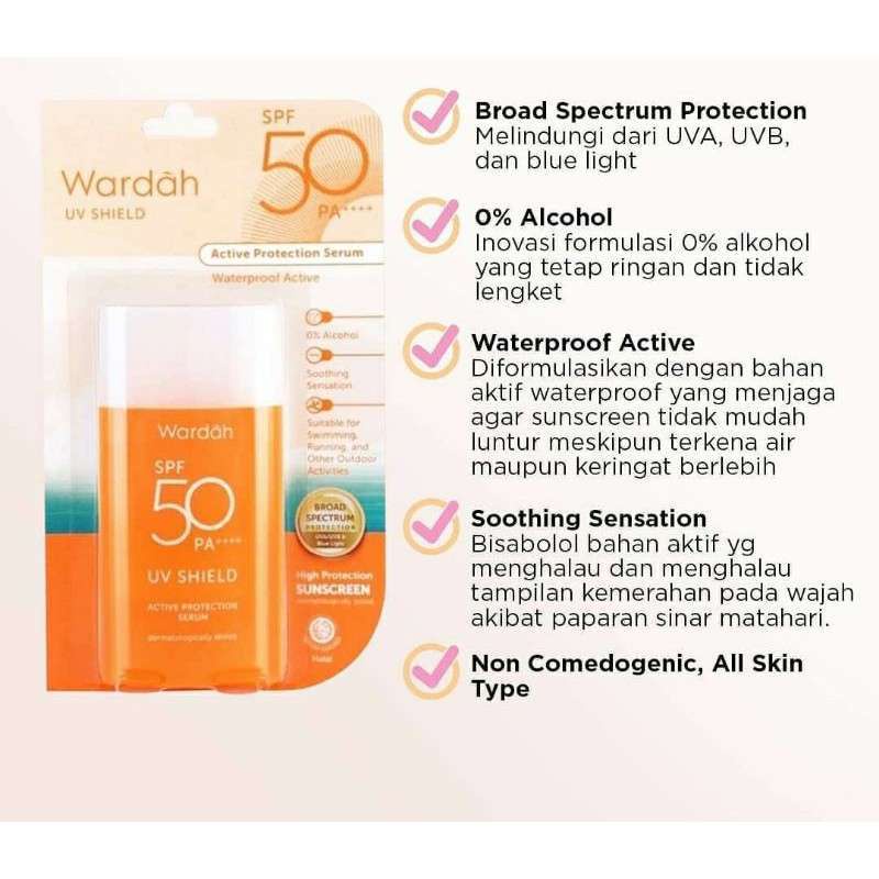 WARDAH /  UV SHIELD SPF 50 PA+++ ACTIVE PROTECTION ORANGE