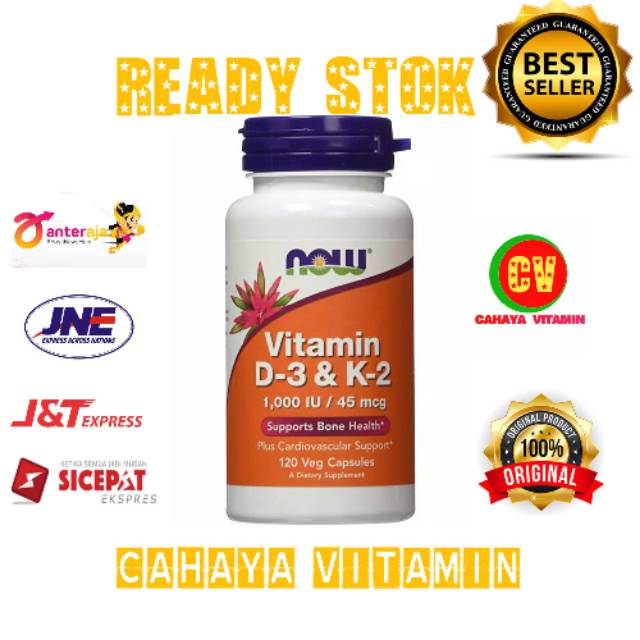now foods vitamin d3   k2 1000 iu 45 mcg isi 120 vega capsul