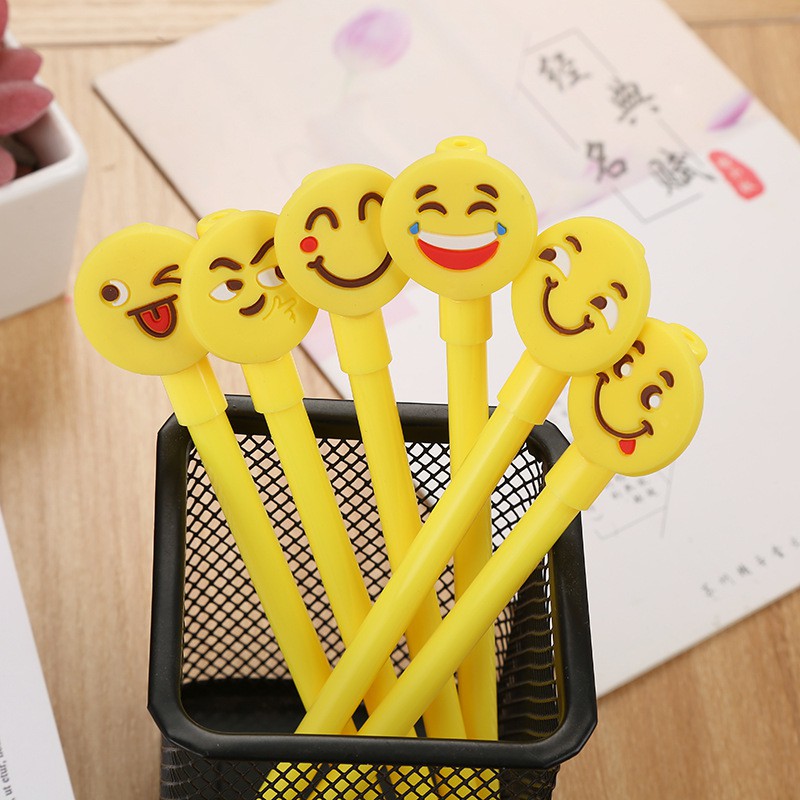 

12 PCS Pena Kreatif Motif Emoji Face / Pulpen Emoji Pen / 1 Lusin