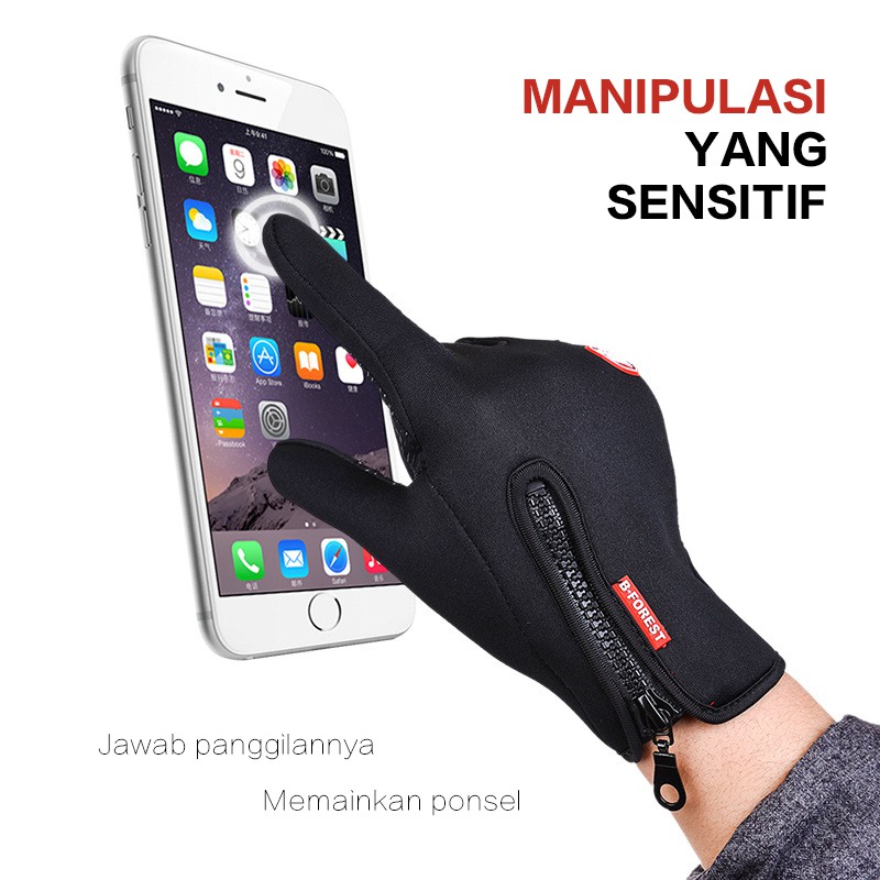 Mukava Sarung Tangan Motor Layar Sentuh Anti-slip untuk Sepeda Mengendarai cocok Pria &amp; wanita