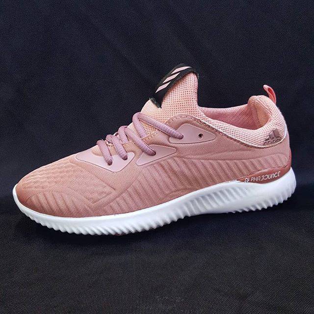 Sepatu Adidas Alphabounce 2.0 Peach Soft Pink Salem Sneakers Wanita Kerja Kuliah Kado Hadiah Cewek