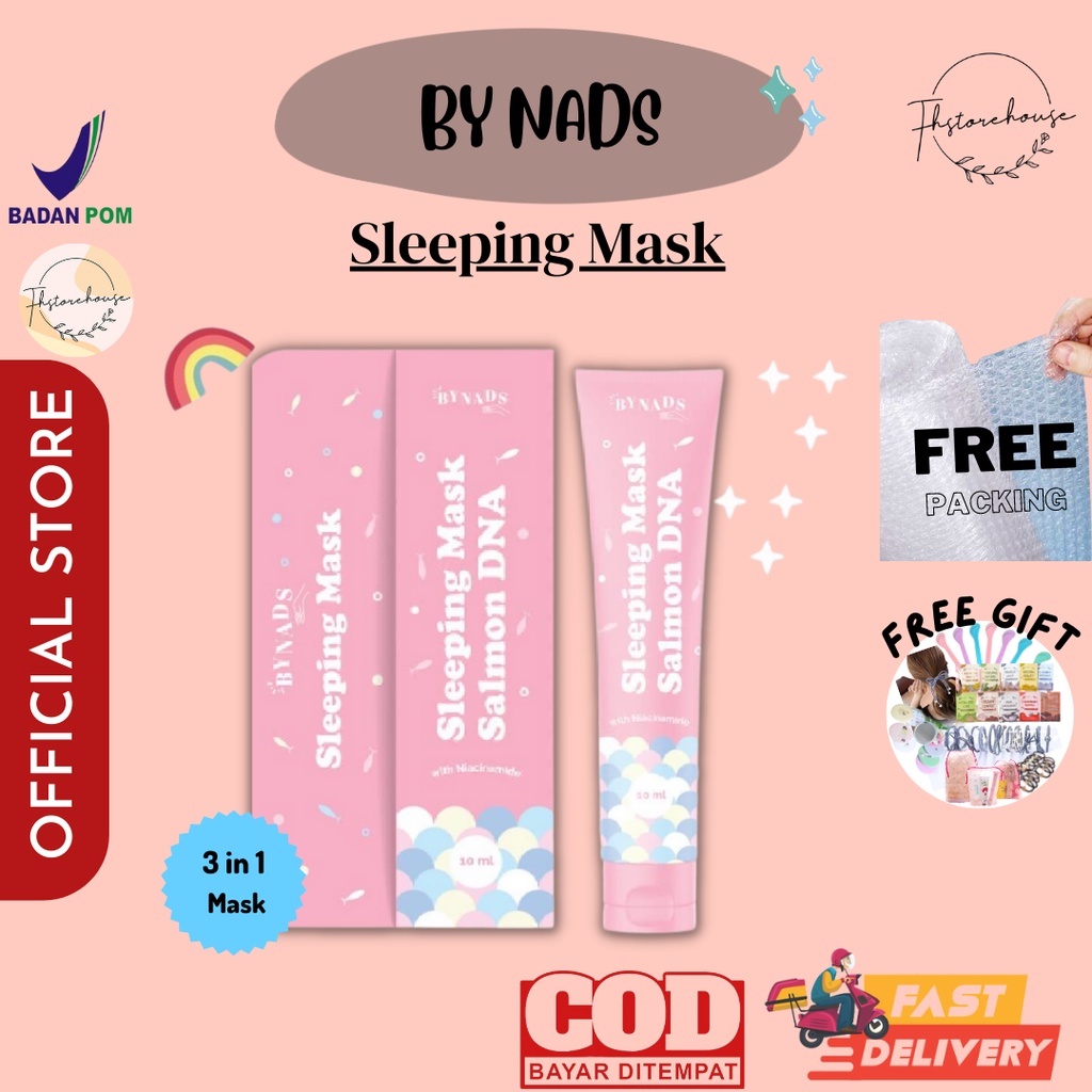 BYNADS SLEEPING MASK SALMON DNA 3IN1 BY BYNADS.ID MOISTURIZER WASH OFF MASK SLEEPINGMASK MASKER WAJAH