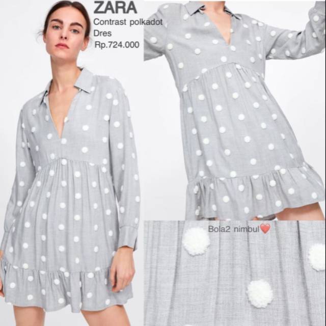 Zara contrast polka dot dress ORIGINAL 