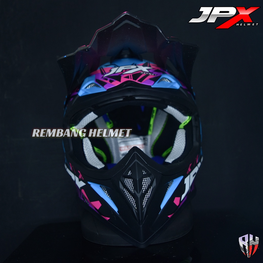 HELM JPX CROSS_FOX1 X33 - BLUE DOFF PAKET GANTENG GOOGLE SNAIL HELM JPX KLX ORIGINAL HELMET MOTO TRAIL SUPERMOTO HELM FULL FACE MOTO CROSS TERBAIK-3