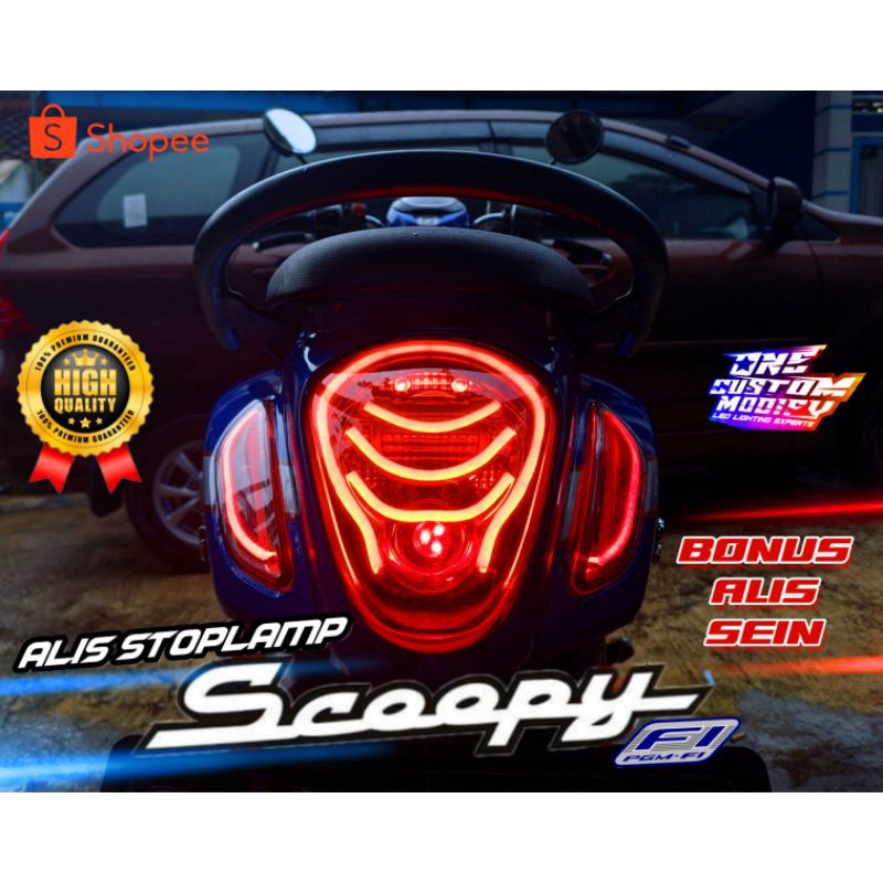 LAMPU ALIS STOPLAMP SCOOPY FI BONUS LAMPU ALIS SEIN SCOOPY 2013 2014 2015 2016 2017 REM VARIASI LED