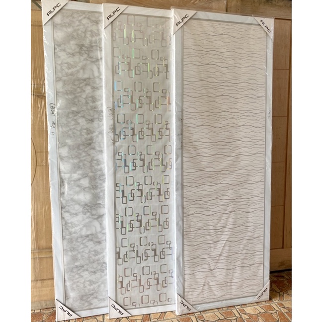 Pintu Kamar Mandi PVC Aluminium Modren Motif Marble + Kaca Cermin ALPC