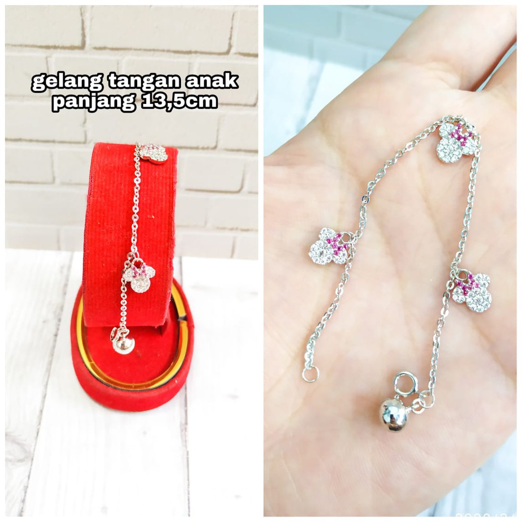 GELANG ANAK MINNIE SIMPLE PERAK ASLI S925