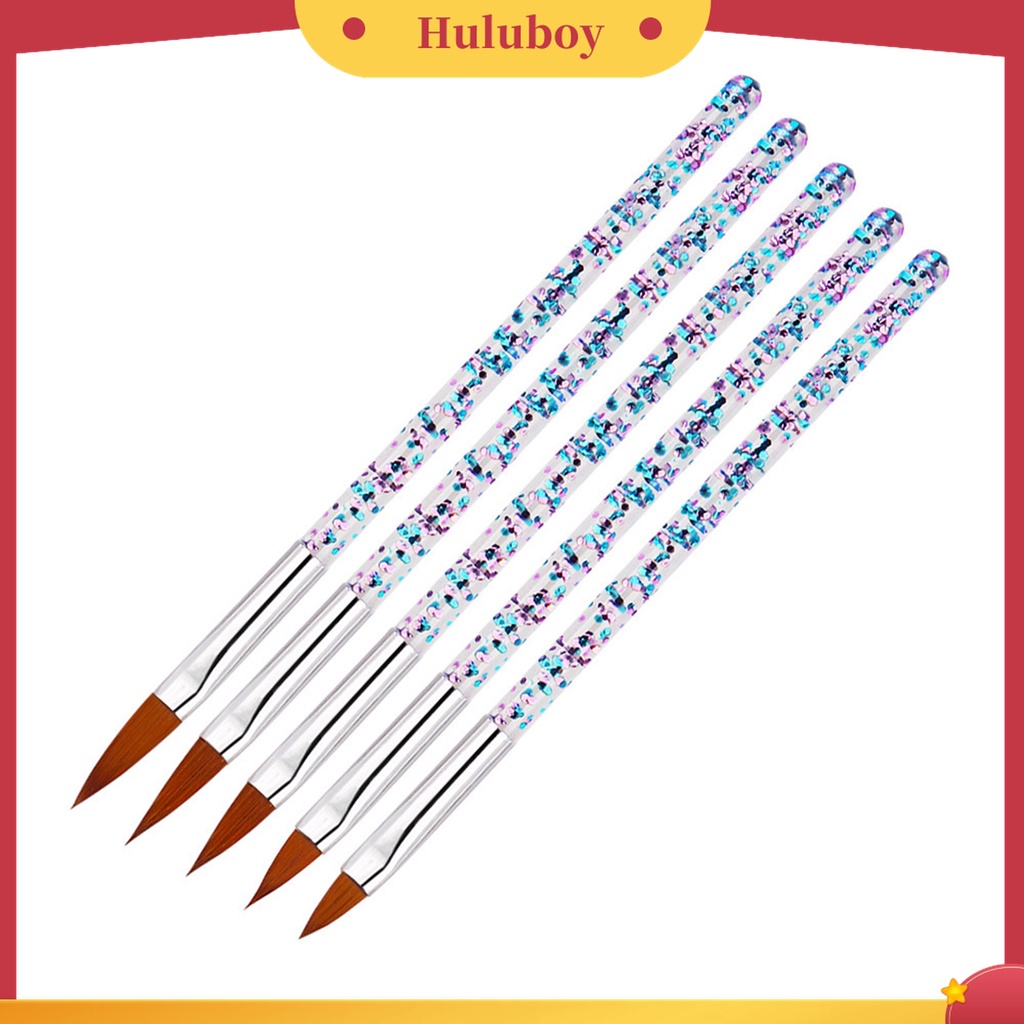 Huluboy Huluboy♡ 5pcs / Set Kuas Lukis Kuku Bahan Akrilik Untuk Nail Art