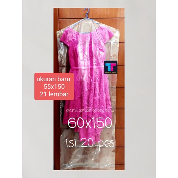 plastik laundry gaun/gamis potongan bahu panjang 150 isi 20-21 lembar