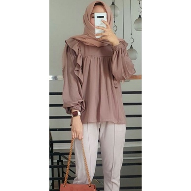 atasan blouse rufle-baju atasan wanita