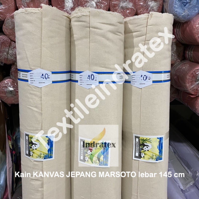 ( per setengah meter ) kain KANVAS JEPANG CANVAS TEBAL MARSOTO lebar 145 cm meteran bahan alas karpet carpet sepatu tas totebag tote goodie bag sofa media lukis craft embroidery monks cloth tufting punch needle sulam menyulam tirai hordeng gorden