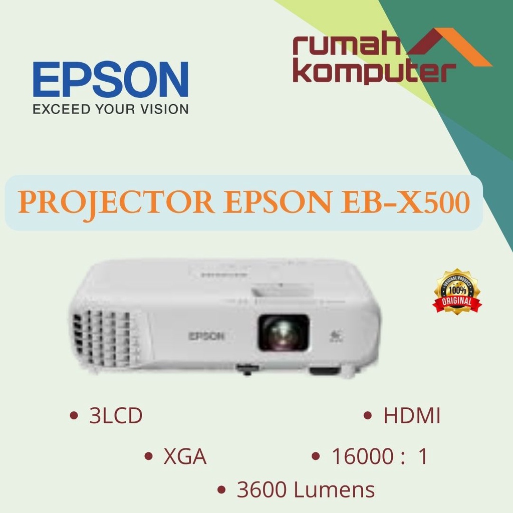 Jual Projector Epson EB - X500 Proyektor Epson X500 { 3600 AnsiLumens ...