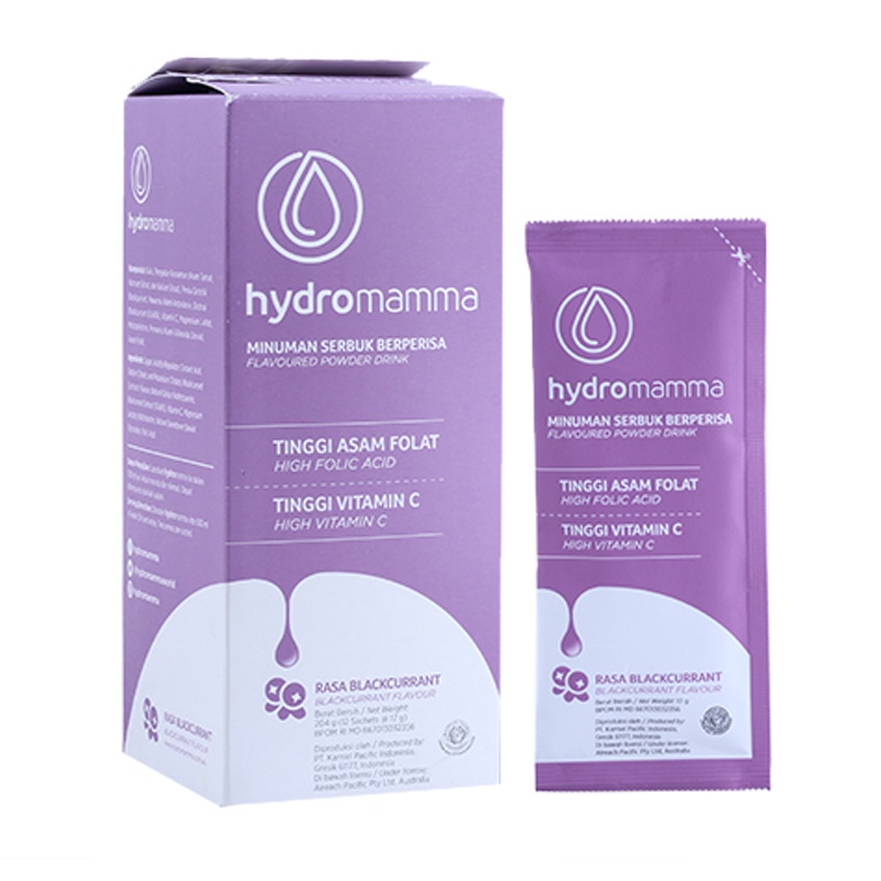 Hydromamma Blackcurrant Nutrisi Promil (Program Hamil) 17 gr 12 Sachet Exp. Date 2023 - Arsha Sehat
