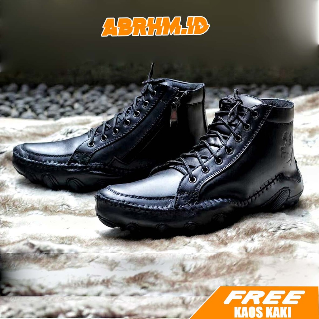 ABRHM X BM Sepatu kasual Pria Sepatu Pria Casual Kulit Asli Original Sepatu Pria Kulit Casual Sepatu Kerja Kantor Semi Formal Kuliah Kondangan Gaya keren Kekinian Murah Terlaris