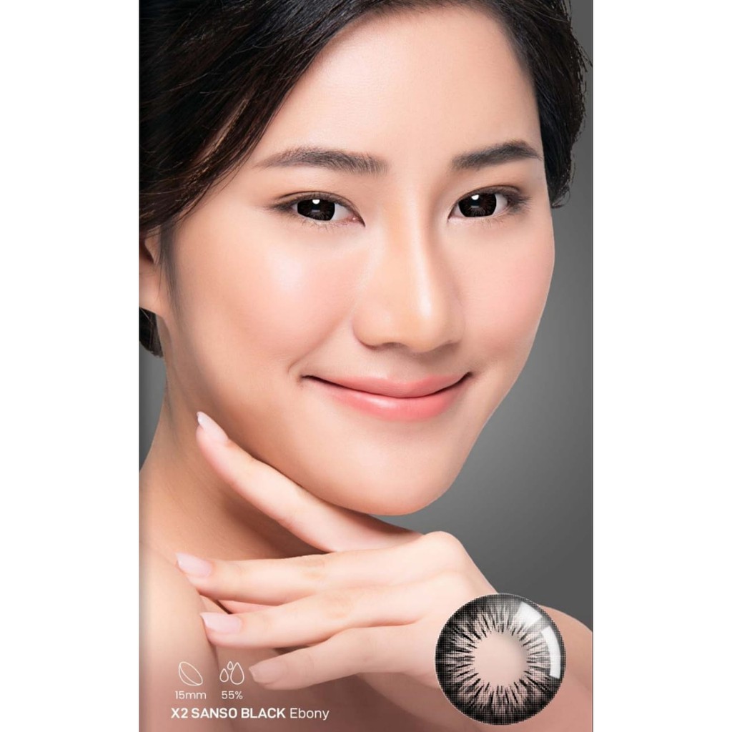 Softlens X2 SANSO BLACK MINUS EBONY MOCHA BROWN ESPRESSO BLACK RADIANCE (3.25 s/d -6.00)/Lensa  Kontak/BS