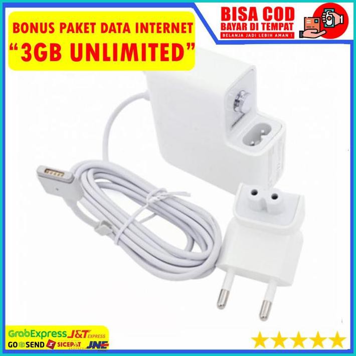 BONUS Adaptor Charger Apple MacBook Air 11-inch Early 2015 14.8V 3.05A 45W