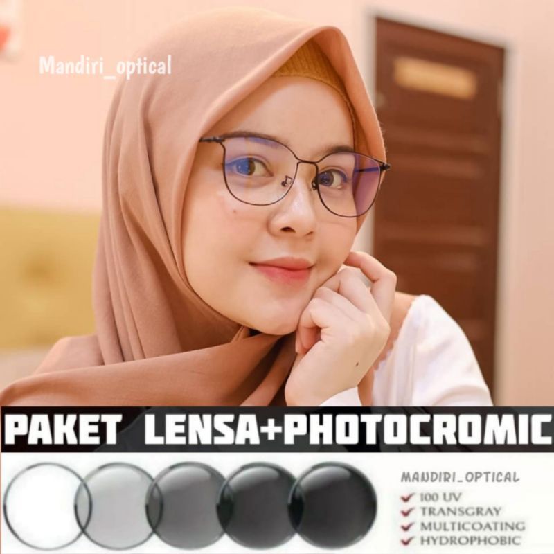 Kacamata minus | Paket frame+lensa photocromic | kacamata antiradiasi | gratis lensa minus | kacamata wanita | kacamata murah | frame 2065