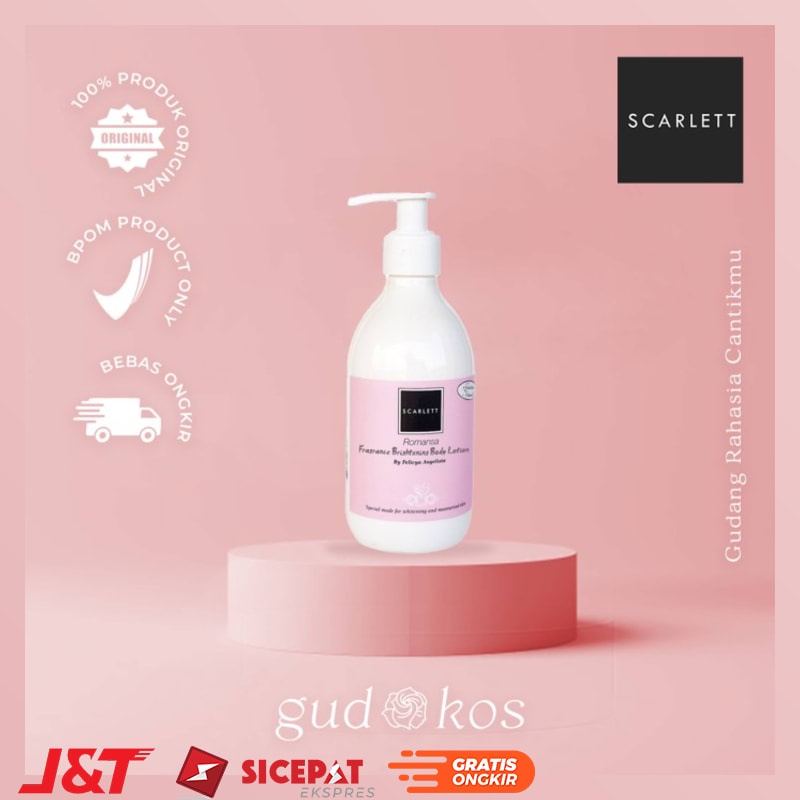 Hand Body Lotion Pemutih Badan BPOM Scarlett Romansa Whitening Hembodi Pencerah Kulit Skarlet Henbod