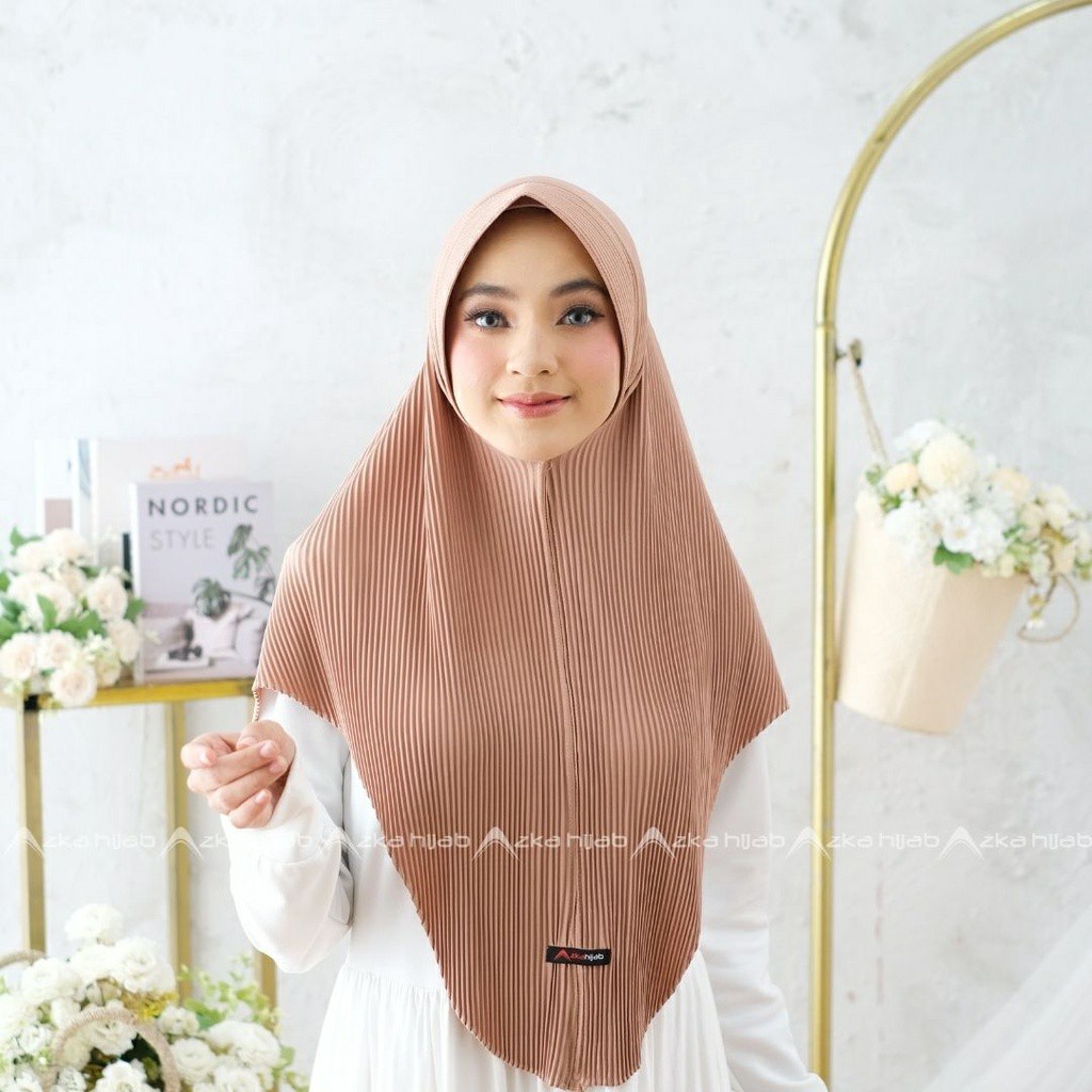 Hijab instan prisket tali kepang ulir/ Bergo Pet Plisket Tali Tambang/ Jersey Terbaru